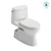 TOTO Carlyle II One-Piece Elongated 1.28 GPF Universal Height Toilet SS124 SoftClose Seat Cotton White -TOTO Sales Store HM20Wallace20Inc TMS614124CEFG01xxPrimaryxxf0d9d8