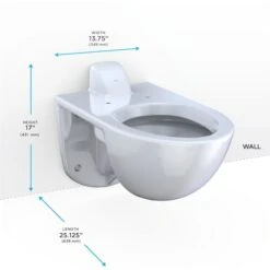 TOTO TORNADO FLUSH Commercial Flushometer Wall-Mounted Toilet, Elongated Cotton White -TOTO Sales Store HM20Wallace20Inc totoxxct728cuvxxalternatexximagexx57xxa1369a