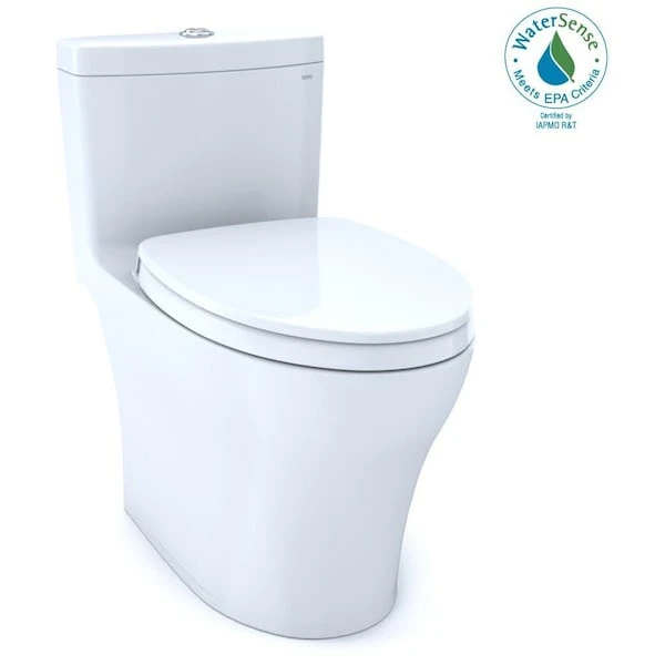 TOTO Aquia IV One-Piece Elongated Dual Flush 1.28, 0.9 GPF Universal Height Cotton White 3 TOTO Aquia IV One-Piece Elongated Dual Flush 1.28, 0.9 GPF Universal Height Cotton White