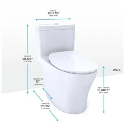 TOTO Aquia IV One-Piece Elongated Dual Flush 1.28 And 0.9 GPF Universal Height Cotton White -TOTO Sales Store HM20Wallace20Inc totoxxms646234cemfgnxxalternatexximagexx97xx6185cb
