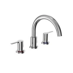 TOTO - TBS01201U#CP - Toto® Lb Two-Handle Deck-Mount Roman Tub Filler Trim, Polished Chrome