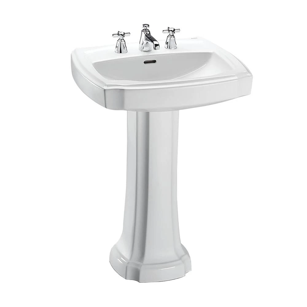 TOTO - LPT972.8#01 - Toto® Guinevere® 24-3/8'' X 19-7/8'' Rectangular Pedestal Bathroom Sink For 8 Inch Center Faucets, Cotton White 3 TOTO - LPT972.8#01 - Toto® Guinevere® 24-3/8'' X 19-7/8'' Rectangular Pedestal Bathroom Sink For 8 Inch Center Faucets, Cotton White