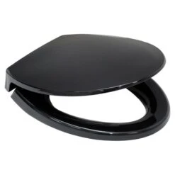 TOTO Toilet Seat, With Cover, Polypropylene, Elongated, Black