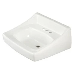 TOTO White Bathroom Sink, Vitreous China, Wall Mount Bowl Size 14-3/4"