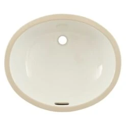 TOTO White Bathroom Sink, Vitreous China, Undermount Bowl Size 14" X 17"
