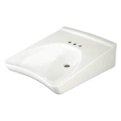 TOTO White Bathroom Sink, Vitreous China, Wall Mount Bowl Size 15"