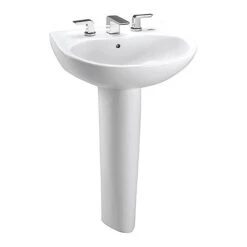 TOTO Lavatory And Pedestal W/Sngl Hole, White