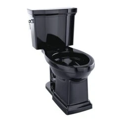 TOTO Toilet W/CeFiONtect, 2-Piece, Elngtd, Ebony, 1.28 Gpf, Tornado Flush, Floor Mount, Elongated, Ebony
