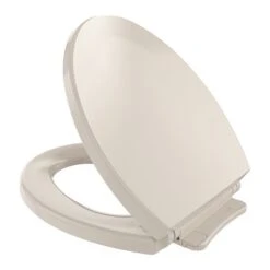 TOTO Seat, Round, Soft, Close, Bone, With Cover, Polypropylene, Round, Bone
