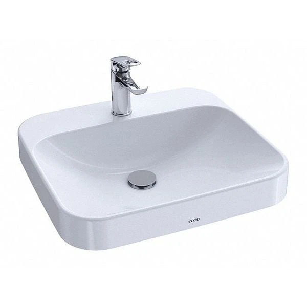 TOTO Single Hole Mount, Arvina, Rectangle Vessel, Lav Inset 20In L, Cotton 3 TOTO Single Hole Mount, Arvina, Rectangle Vessel, Lav Inset 20In L, Cotton