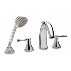 TOTO 4 Hole Silas Roman Tub, Lever Handle, 4 Hole, Polished Chrome